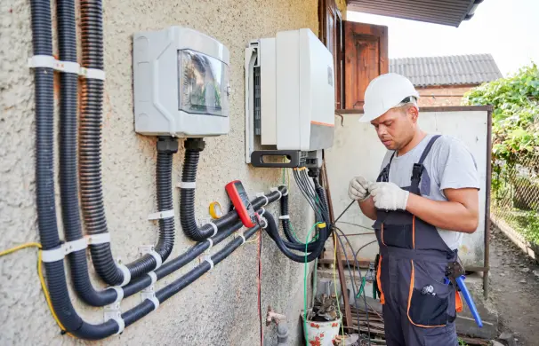 1745291745946_1745228917039_GettyImages-894471 1 Electrician working on outdoor electrical panel installation.