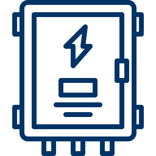 Electrical anelUpgrades&Repair Electric panel icon with lightning bolt.